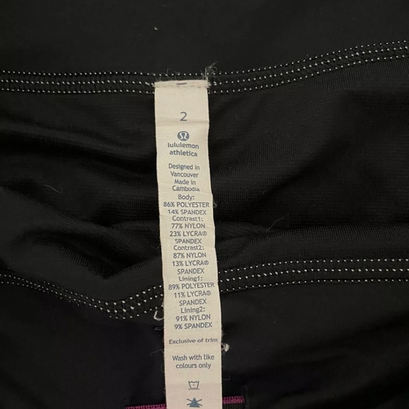 🥳HP🥳Lululemon Pigment Multi/Black Shorts Pink Black - Picture 13 of 13